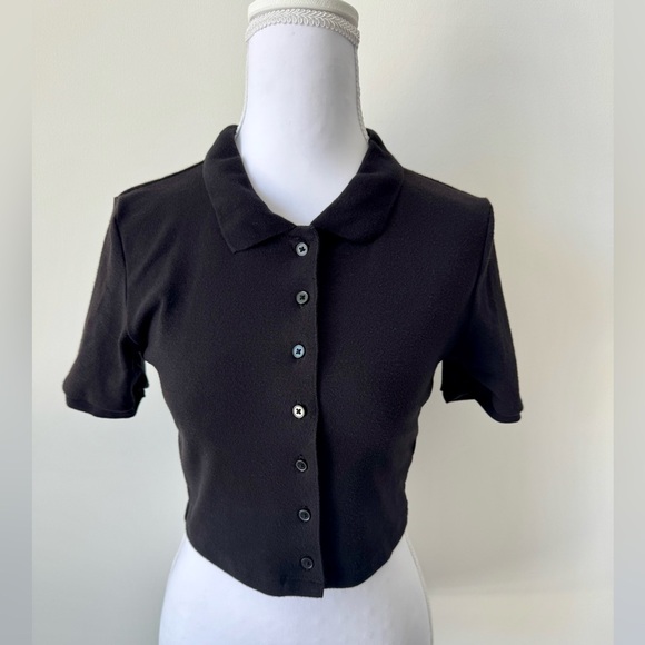 Sunday Best Black Cropped Polo Top 🖤 - Picture 6 of 7